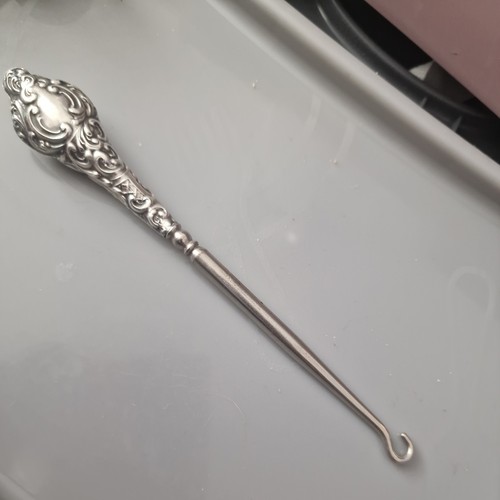Antique button hook sterling - antique,