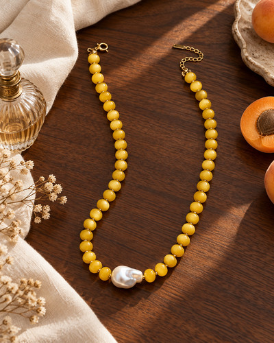 Golden daisy yellow beaded - golden,