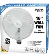 16" WALL MOUNTED FAN WITH REMOTE  3SPEED AIR COOL TIMER OSCILLATING MESH GRILL