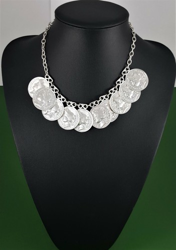 Necklace silver tone belcher - silver,