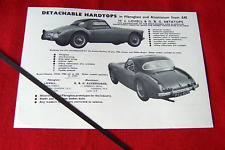 DETACHABLE HARDTOPS AUSTIN HEALEY 100/3 AND MGA  1956 ORIGINAL VINTAGE ADVERT