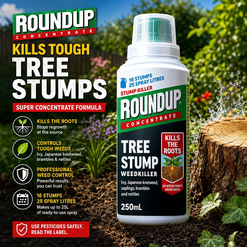 Roundup tree stump root - tree,