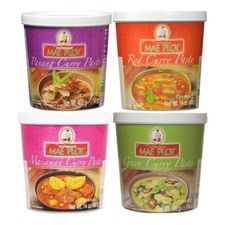 Mae Ploy Green, Red, Massaman, Panang Curry Paste Assorted Set 400g (Pack of 4)