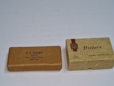 Needlers County Chocolates and F I Tovey Opticians cardboard boxes vintage 1950s