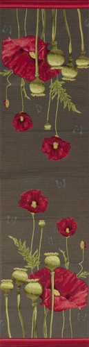 Poppy gray tapestry runner - gray,