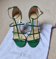 Jimmy Choo Green Dory Caged Leather Sandles  Size 35 (UK 2.5)