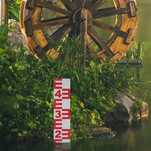 Pond water level measurement - water,