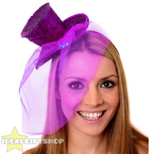 MINI TOP HAT WITH NET GLITTER