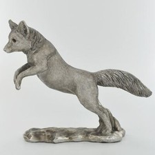 Fox Pouncing Antique Silver
