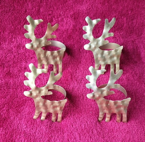 Gold metal raindeer christmas - metal,