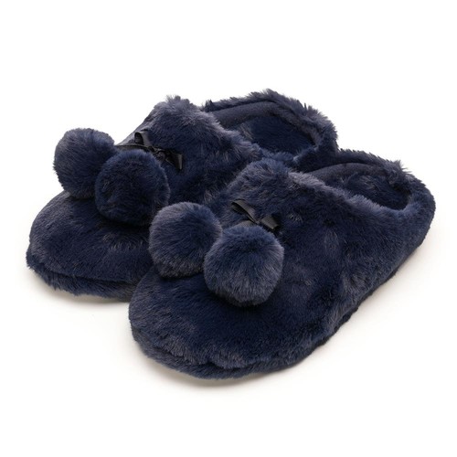 Ladies navy pom mule - navy,