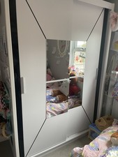 Sliding Door Wardrobe 150cm With mirrors White