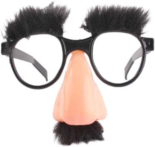 Funny black glasses big nose - black,