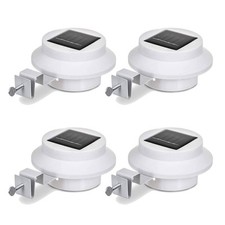 4 x White Solar Powered 3 LED