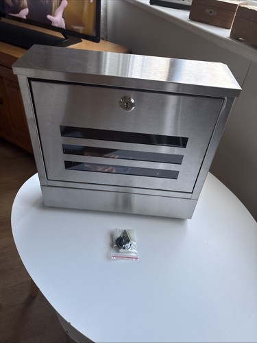 Modern stainless steel mailbox - stainless,