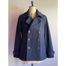 Superdry Peacoat Men’s Size XL Navy Wool Overcoat Military