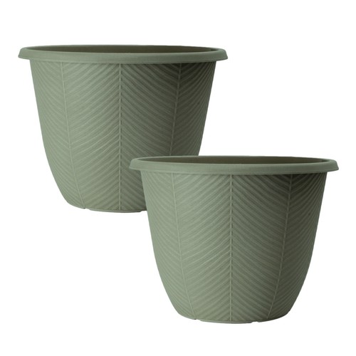 2pc round plastic green plant - 2pc,
