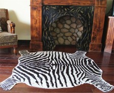 Large Zebra Print Rug Hide