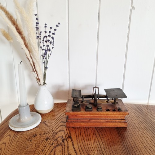 Antique brass oak postal - oak,
