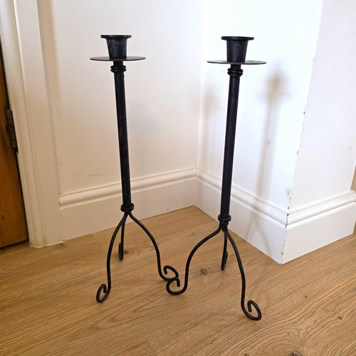 Pair gothis black metal - metal, candle