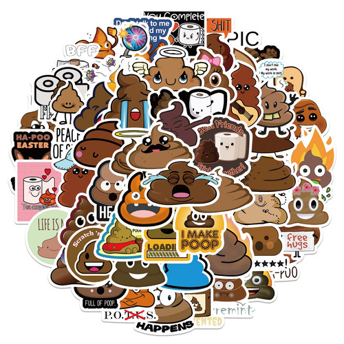 50x shit stickers - shit, poop