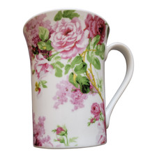 Sanderson Peony Tree Coffee Mug Fine China by Queens Gifts Duck Egg Blue - VGC