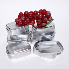 50x Small Silver Empty Metal