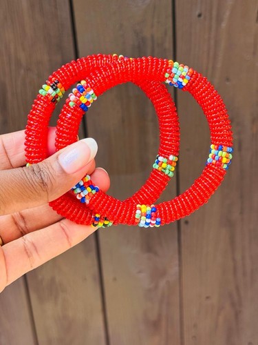 African beaded bangle - african,