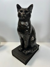 Peter Close 14/500 Bronze Sitting Cat Sculpture on a Book Polly 6KG