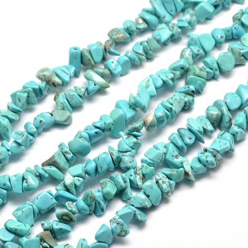 Turquoise gemstone bead chips - turquoise,