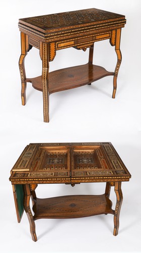 Antique inlaid card chess - antique, card,