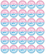 30x Baby Shower Girl or Boy Cake Toppers Edible Wafer Paper Fairy Cupcake Topper