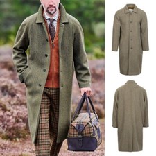 Herringbone Tweed Coat for Men