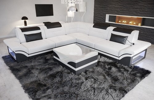 Leather corner sofa couch