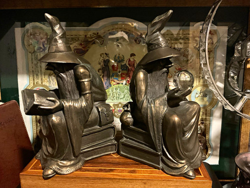 Magenta crow metal bookends - crow,