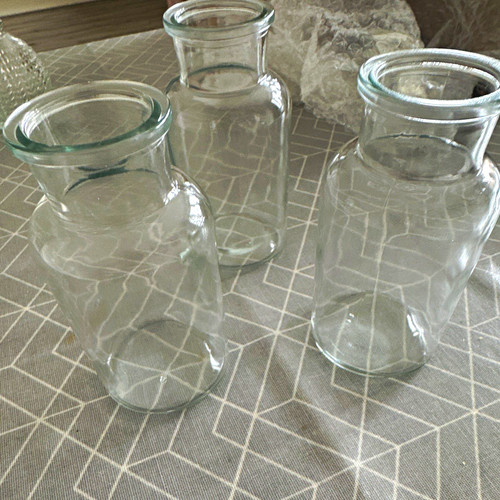 Lot clear glass jar - of, 3
