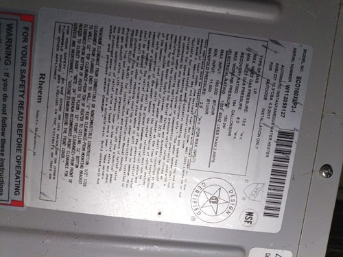 Rheem tankless water heater - rheem,