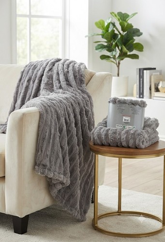 Jacquard osum ribbed throw - jacquard,