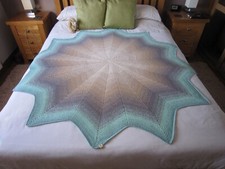 New Green Sofa Throw, Hand Crochet, Large Decorative Throw, Bed Throw, New Home