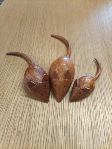 Set wooden mice hand - 3,