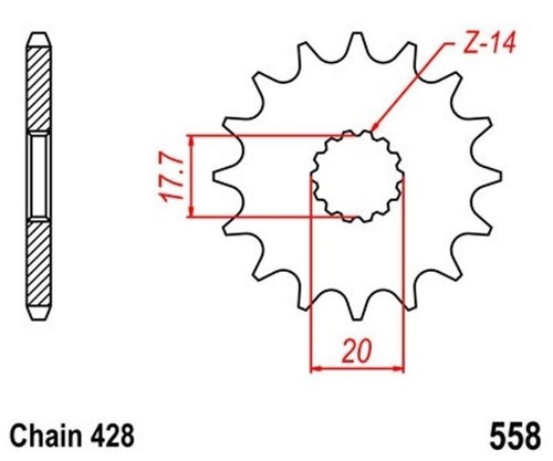 Pinion 14z pitch 428 - 14z,