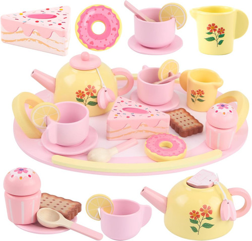 Tea party set wooden - wooden,