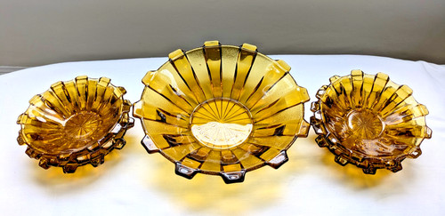 Vintage art deco glass bowl - glass,