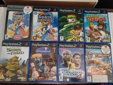 PlayStation 2 Kids Game Bundle x8 Sonic Heroes Shrek Ratatouille PES4