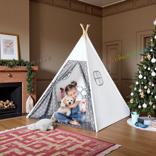 160cm large canvas kids teepee - large,
