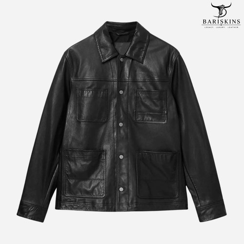 Men black lambskin - black,