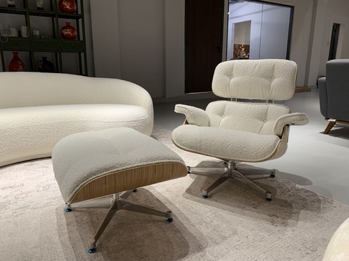 Mid century white boucle - century,