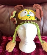 Flipeez Huggy Monkey Action Flap Ears Brown Winter Hat Cap Beanie monster