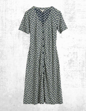 Ex Seasalt Women’s SS Cotton Tea Dress in Navy Seaside Foliage