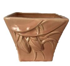 McCoy Peach Square Planter Vintage Jardinière Peach LILLY BUD 